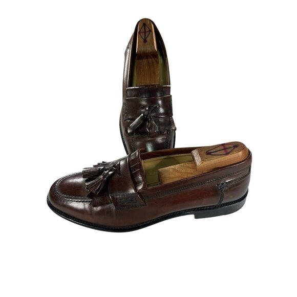 Johnston & Murphy Size 11 M Brown Men's Leather Tassel Slip On Dress Loafers - Picture 1 of 9